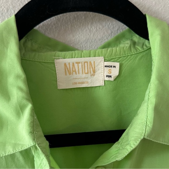 nation LTD katherine pima cotton button up rolled short sleeve shirt - Picture 4 of 7
